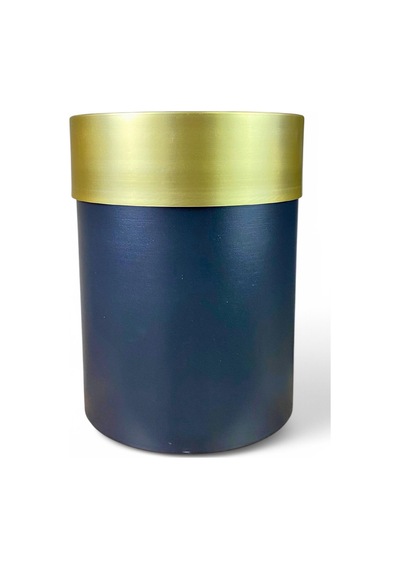 Yuvarlak Paslanmaz Saksı Gold Kemerli 30x40 Cm Yeşil