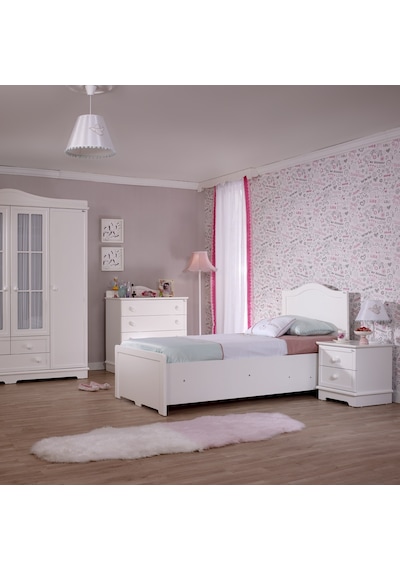 Meltem Kids Classy Beyaz Genç Odası Tek Kişilik Amortisörlü Bazalı Karyola 120x200 cm Meltem Kids Classy Beyaz Genç Odası Tek Kişilik Amortisörlü Bazalı Karyola 120x200 cm