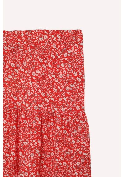 DeFacto Regular Fit Çiçek Desenli Esnek Belli Kiloş Midi Etek E5958AX25SPRD87