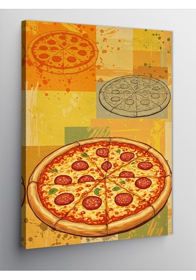 Kanvas Tablo Pizza Dilimi Ve Sanatsal Yaklaşım 100cmx140cm