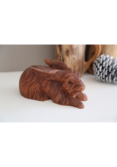 Ahşap El Yapımı Tavşan (Büyük Boy 21 Cm)