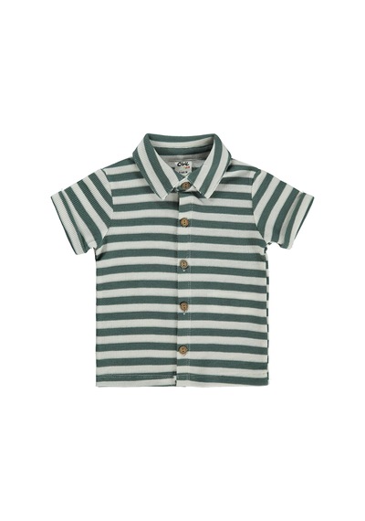 Civil Baby Çizgili 6-18 Ay Gömlek - Yeşil
