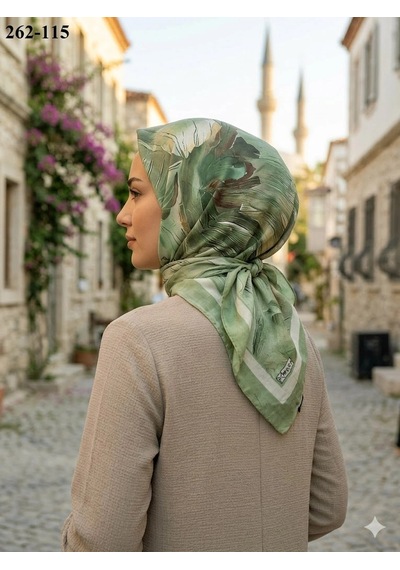 Moonscarfs Moonscarf Desenli Bambu Pamuk Eşarp 262-115 Çok Renkli