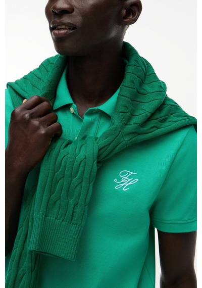 Tommy Hilfiger Th Erkek Script Regular Yeşil Polo Yaka T-shirt-16261