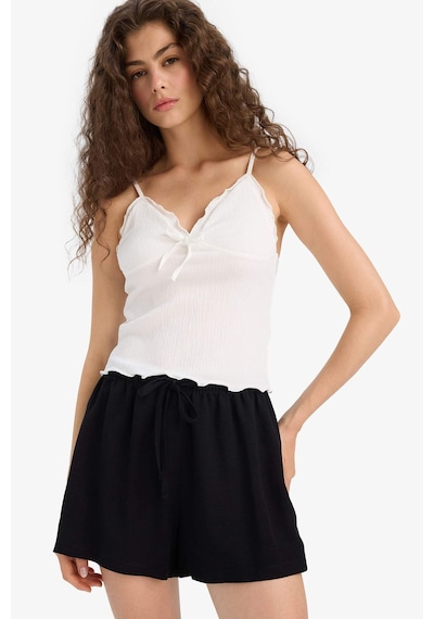DeFacto Loose Fit V Yaka Beyaz Askılı Bluz F1914AX25SMWT32