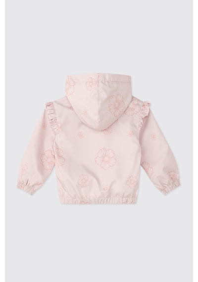 Panço Kız Bebek Desenli Ekru Yağmurluk Krem 2611GB33001
