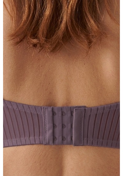 Cottonill Seamless Bra - Striva Mikro Çizgi Desenli Balenli Toparlayıcı Kadın Sütyen 3'lü Paket Çok Renkli