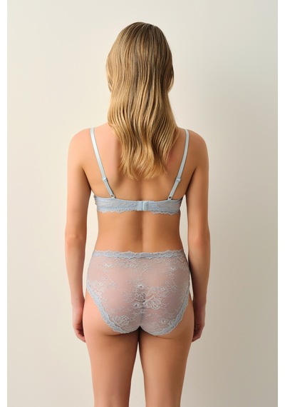 Suwen Cosmopolitan Yüksek Bel Dantelli Slip Külot St4453601a015 Mavi