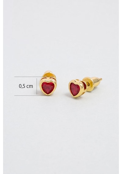 Romantik Aşk 18 Ayar Sarı Altın Kaplama Gümüş Kalp Küpe 27128395