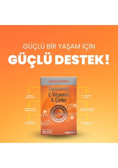 Advancemax Lipozomal C Vitamini & Çinko 30 Kapsül