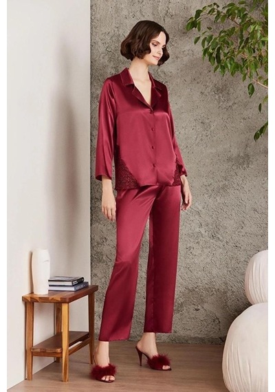 Pierre Cardin 6000 Saten Gecelik Sabahlık Pijama Takım Şort Takım 6'lı Gelin Çeyiz Seti Bordo Pierre Cardin 6000 Saten Gecelik Sabahlık Pijama Takım Şort Takım 6'lı Gelin Çeyiz Seti Bordo