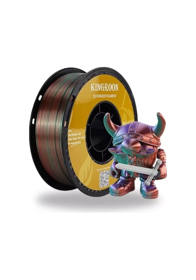 Kingroon 3 Renk Yeşil - Mor - Bakır Pla Silk Filament 1.75 Mm 1000gr