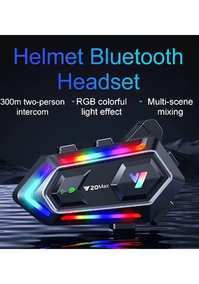Y20 Motosiklet 5.3 Kask Intercom 2 Kişi 300 Metre Eşleşme Özellikli