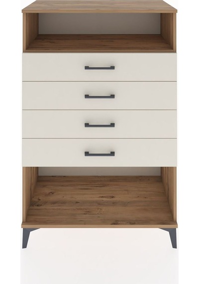 Hyperion Dolap Tek Raflı 4 Çekmeceli 88x44x134 Çam-aytaşı Atlas Çam