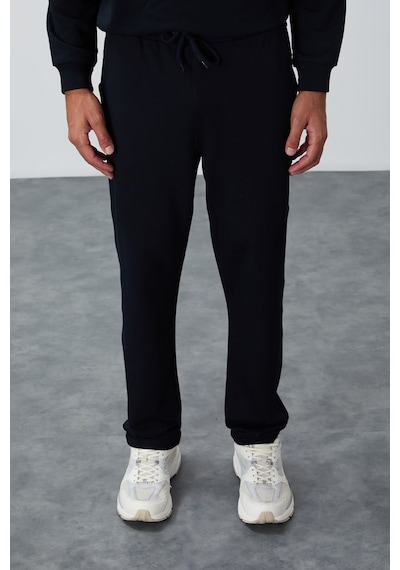 Tommy Life Lacivert Bağcıklı Cepli Standart Kalıp Klasik Paça Erkek Eşofman Alt - 84682 Lacivert