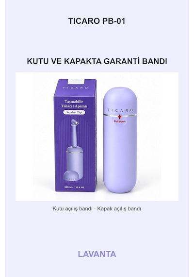 Tıcaro Pb-01 Portatif Taharet Şişesi, Manuel, 380 Ml, Mor