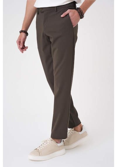 Efor Comfort Fit Beli Lastikli Toprak Jogger Pantolon P 1184 TOPRAK