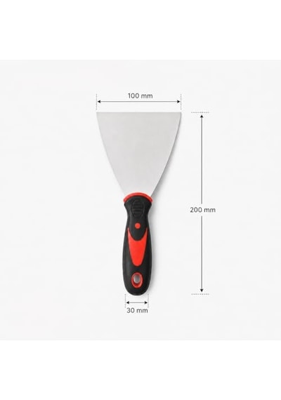Orret Home Paslanmaz Çelik İnşaat Spatulası Plastik Saplı Macun Spatulası Alçı Boya Kazıma Duvar Tamir Spatulası 100 Mm 001 Siyah