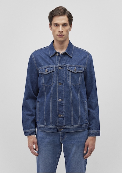 Mavi - Drake 90'lar Puslu Koyu Mavi Jean Ceket 010143-87939 Lacivert