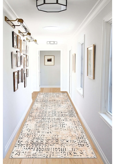 West Home Makinede Yıkanabilir Kaymaz Taban Leke Tutmaz Modern Kesme Yolluk Mutfak Yolluk Halı Yolluk Wh 548 Beige Yolluk