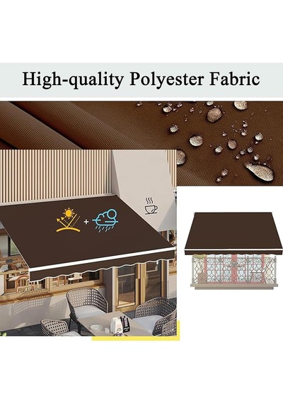 Bu Tente Güneşlik, Geri Çekilebilir Dış Mekan Çardağı, Veranda, Bahçe Ve Balkon İçin Güneş Siperliği, Ticari Ve Konut Kullanımı İçin 4,5 X 1,5 M 14,8 X 4,9 Ayak Diğer
