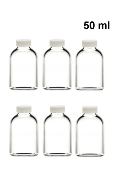 Rotanev 6 Adet Cam 50 ML Mini Shot Ginger Detox Şişe Plastik Sızdırmaz Kapaklı Kolonya Koku Süs Küçük Şişe