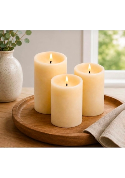 Mum Set Ct-8433 Masa Lambası,gece Lambası Pilli Çalışan Bitmeyen Mum Camlar Görsel Amaçlıdır Beyaz