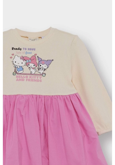 Defacto Kız Bebek Hello Kitty Uzun Kollu Fitilli Kaşkorse Elbise G0370a525wnpn179 Pembe