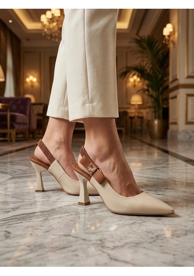 Nesilshoes Nesil Shoes Gabbel 205 Ten Rugan Topuklu Kadın Sandalet