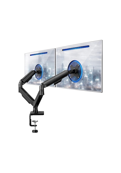 17-32" Çift Kollu Monitör Kolu Vesa Uyumlu Tam Hareketli 9+9 Kg Taşıma Kapasiteli Monitör Standı