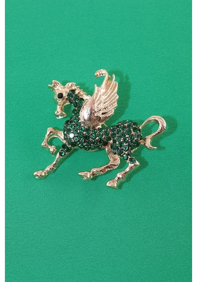 Özgür Ruhun İfadesi Efsanevi Kanatlı Pegasus Atı Broş Gold Renkli Taşlı Erkek Kadın Yaka İğnesi Çok renkli 45972294