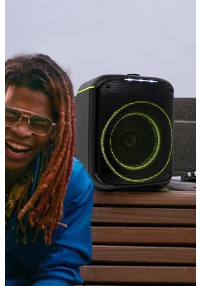 Konfulon F39 25w Sürücülü Rgb Işıklı 2 Adet Mikrofonlu Bluetooth 5.3 Kablosuz Hoparlör Siyah