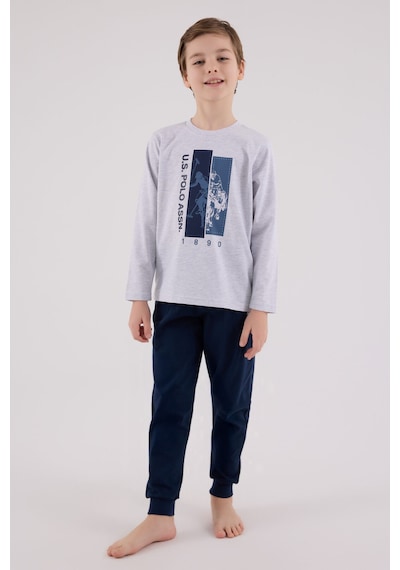 U.S. Polo Assn. U.s. Polo Assn Erkek Çocuk Gri Pijama Takımı Us2206-c-v1