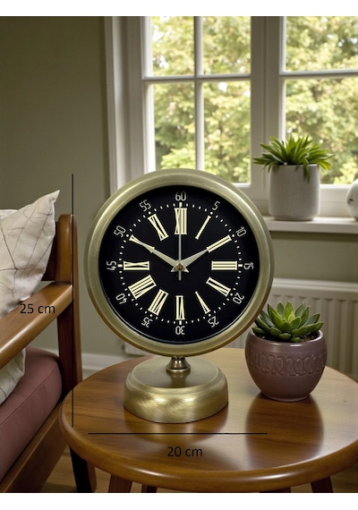 Time Art 25 X 20 Eskitme Metal Masa Saati Çok Renkli