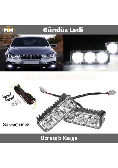 Gündüz Farı 3Ledli Kısa Metal 0806007