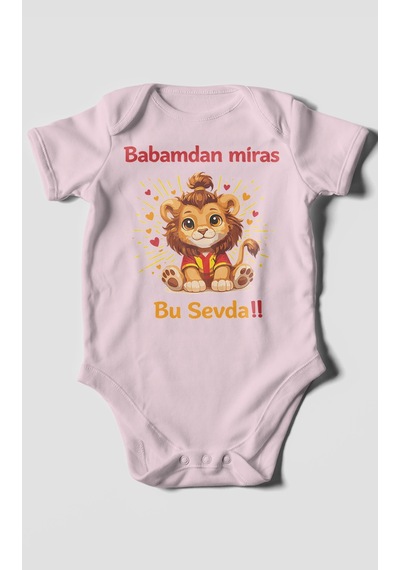 Morivokids Babadan Miras Bu Sevda Kısa Kollu Bebek Body Bebe Pembe