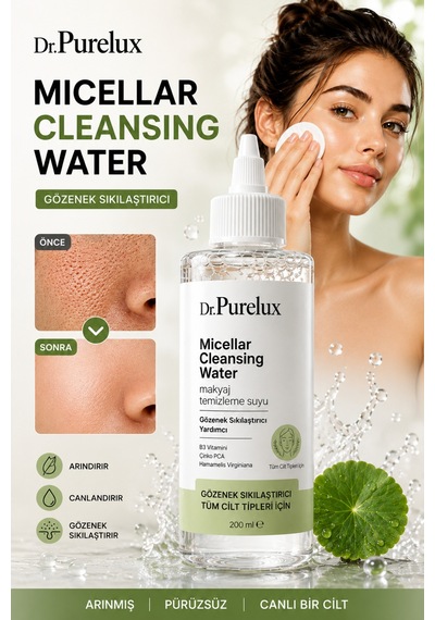 Micellar Cleansing Water Gözenek Sıkılaştırıcı Temizleme Suyu 200 Ml B3 Vitamini Ve Zinc Pca İçere