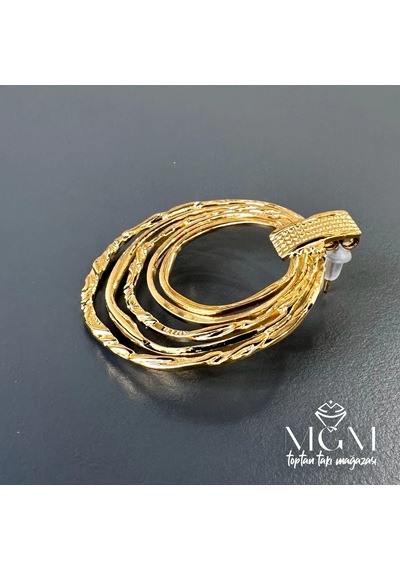 Gold Çelik Küpeler - Kp00116 Çok Renkli