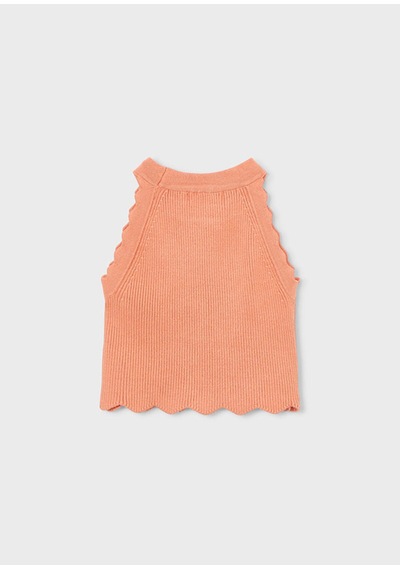 Kız Çocuk Halter Yaka Örme Bluz 3027 Somon