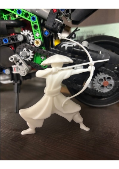 Samuray Okçu Figürü 3d Baskı Sanatı Koleksiyonluk Masaüstü Dekor.7cm