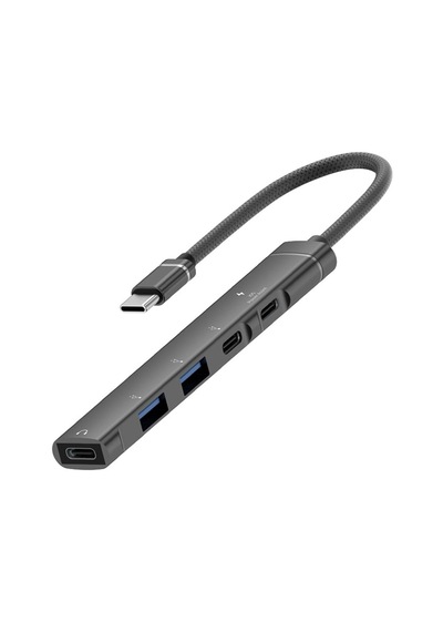 Cr16 5in1 Otg Type-c'den 3ad Type-c, 2ad Usb A Çoklayıcı Type-c Kulaklık Uyumlu Usb C Adaptör Alüminyum Kasa