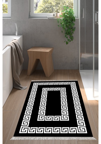 Eko Trend Djt Halı Yıkanabilir Kaymaz Taban 650m Modern Siyah