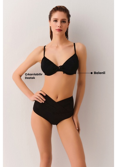 Suwen Önden Bağcıklı Destekli Bikini Üst Sbn26655012 Siyah