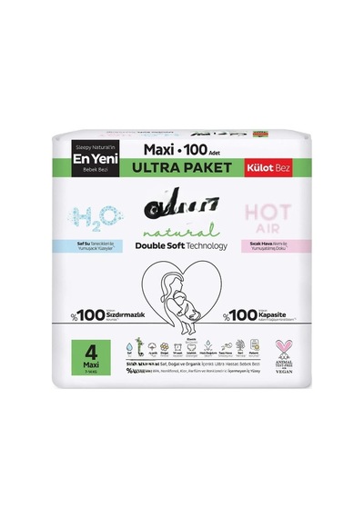 Natural Double Soft Külot Bez Ultra Paket 4 Beden 100 Adet