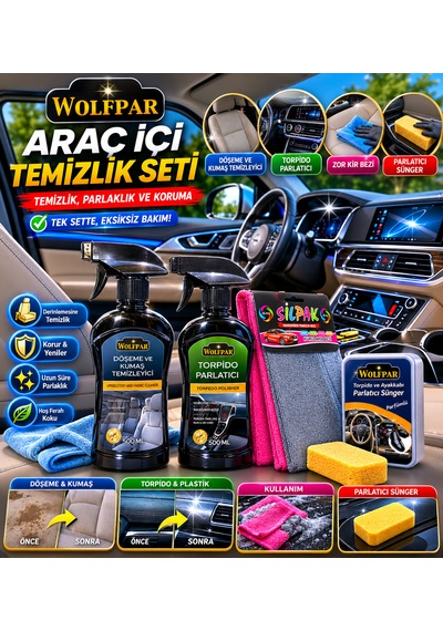 Araç İçi Temizlik Seti Döşeme, Torpido Ve İç Mekan Bakım Seti 1