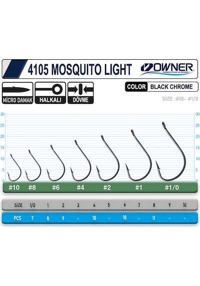 Owner 4105 Musquito Light Black Chrome İğne - 1-0