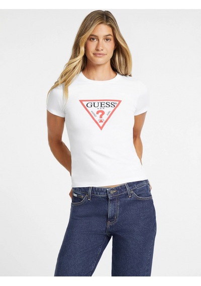 Guess Jeans Kadın Beyaz Slim Fit T-shirt W4yı04j1314-g011 Beyaz