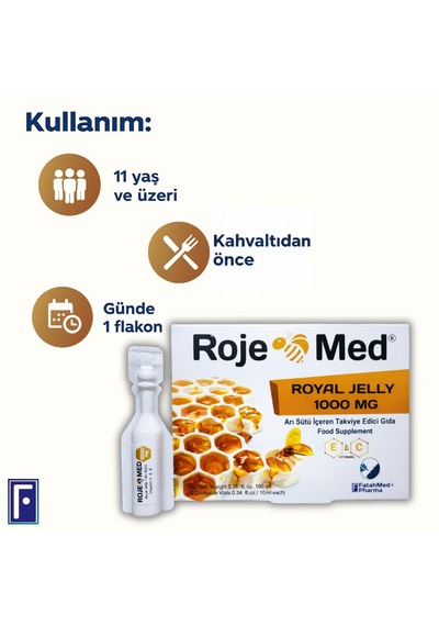 Roje Med Royal Jelly Arı Sütü İçeren Takviye Edici Gıda 1000 Mg 10 x 10 Flakon