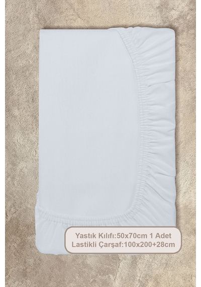 Elart Basic Lastikli Çarşaf Seti Tek Kişilik 100x200+28 Mavi