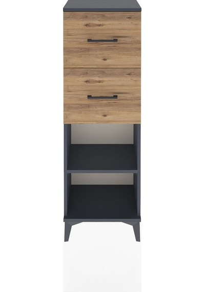 Arges Dolap Tek Raflı 2 Çekmeceli 44x30x134 Antrasit-çam Antrasit
